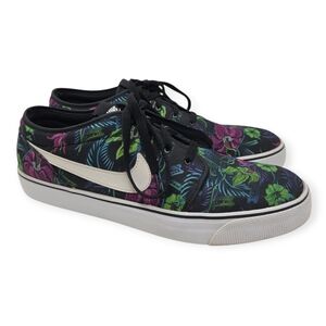 Nike Toki Low Black Floral Textile Smoky Lotus Shoes Sneakers Men's Size 9.5
